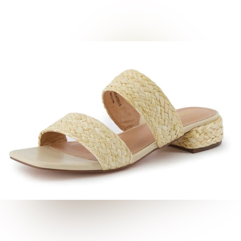 NWT Women’s JOIE Niki Raffia Braided Straw Slip-on Sandal size 9.5
